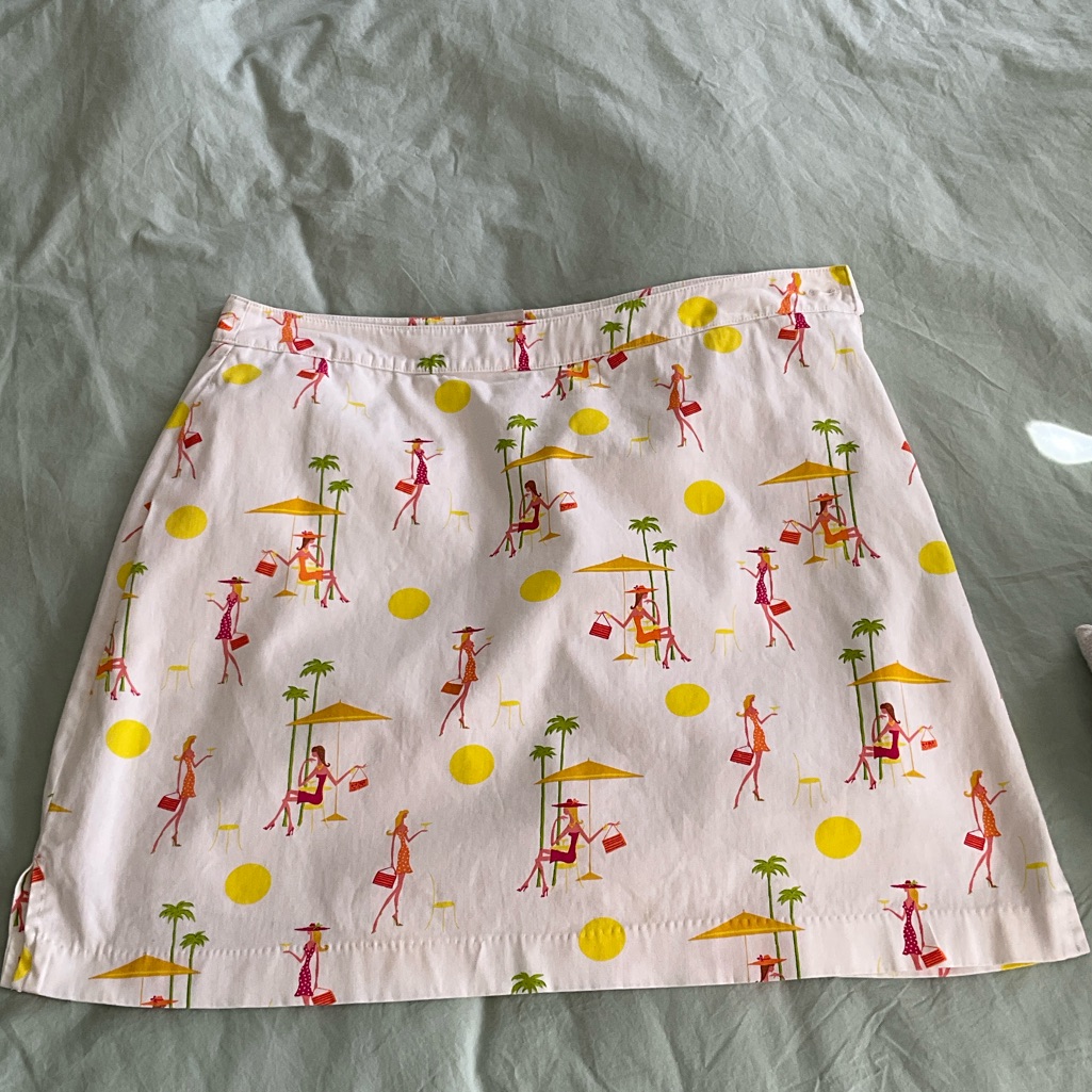 Ep Pro White Skirt With Yellow And Red Print